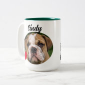 パパパーソナライズされたおもしろい犬引用文名/写真 ツートーンマグカップ (正面左)