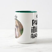 パパパーソナライズされたおもしろい犬引用文名/写真 ツートーンマグカップ (中央)