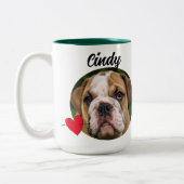 パパパーソナライズされたおもしろい犬引用文名/写真 ツートーンマグカップ (左)