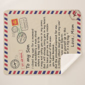 パパパーソナライズされたからの息子への手紙 シェルパブランケット (正面(横))