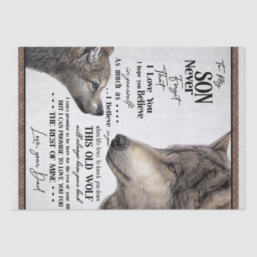 パパパーソナライズされたからの息子への手紙 薄葉紙 (正面)