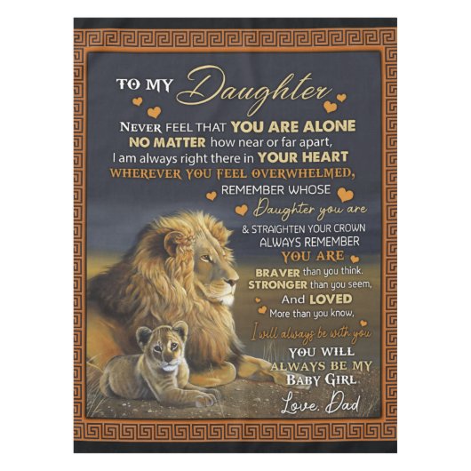 パパパーソナライズされたから娘に テーブルクロス (正面)