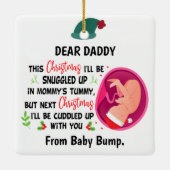 パパパーソナライズされたがベビーバンプクリスマスから セラミックオーナメント (裏面)