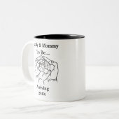 パパパーソナライズされたとママが来るのを期待して ツートーンマグカップ (正面左)