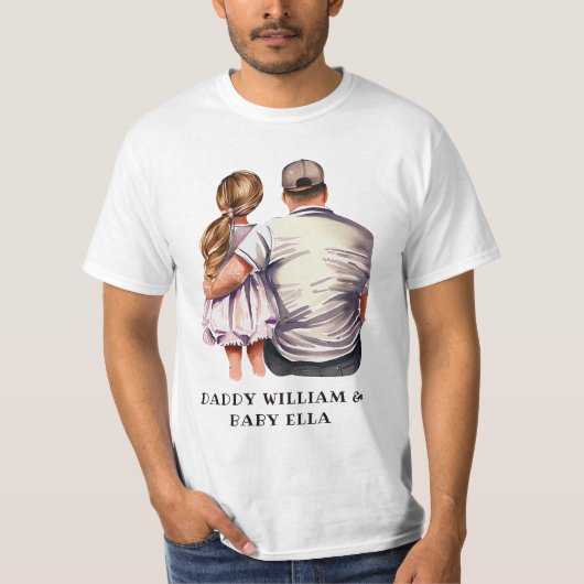 パパパーソナライズされたと娘(2) Tシャツ (正面)