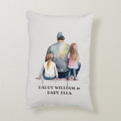 パパパーソナライズされたと娘(9) アクセントクッション (裏面(縦))