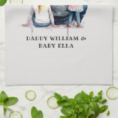 パパパーソナライズされたと娘(9) キッチンタオル (折り畳み)