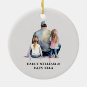 パパパーソナライズされたと娘(9) セラミックオーナメント (裏面)