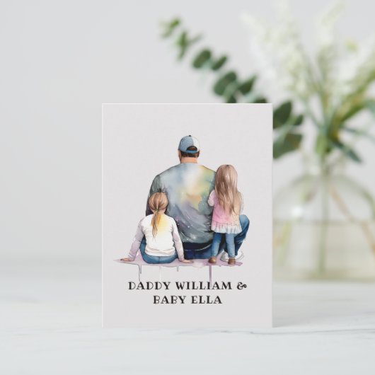 パパパーソナライズされたと娘(9) ポストカード (スタンド正面)