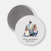 パパパーソナライズされたと娘(9) マグネット (正面/裏面)