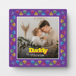 パパパーソナライズされたのギフト – 家族の写真メモリ フォトプラーク