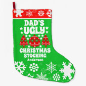 パパパーソナライズされたの醜いクリスマスセーター ラージクリスマスストッキング (正面)