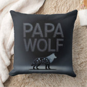 パパパーソナライズされたウルフ自然シルエット クッション (ブランケット)