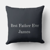 パパパーソナライズされたウルフ自然シルエット クッション (裏面)