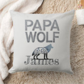 パパパーソナライズされたウルフ自然シルエット クッション (ブランケット)