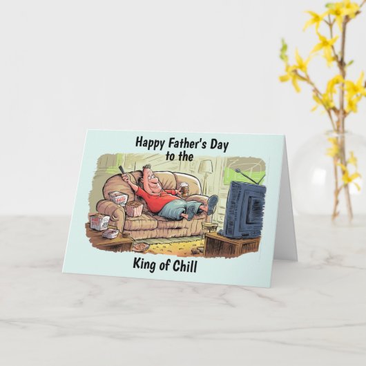 パパパーソナライズされたオンソファ父の日 カード (黄色い花)