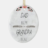 パパパーソナライズされたグランパエストカスタム年 セラミックオーナメント (右)