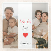 パパパーソナライズされたコースター | 父の日贈り物 ガラスコースター (正面)