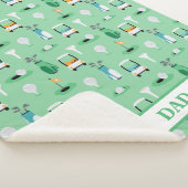 パパパーソナライズされたゴルファーのゴルフカート シェルパブランケット (3/4)