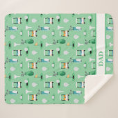 パパパーソナライズされたゴルファーのゴルフカート シェルパブランケット (正面(横))