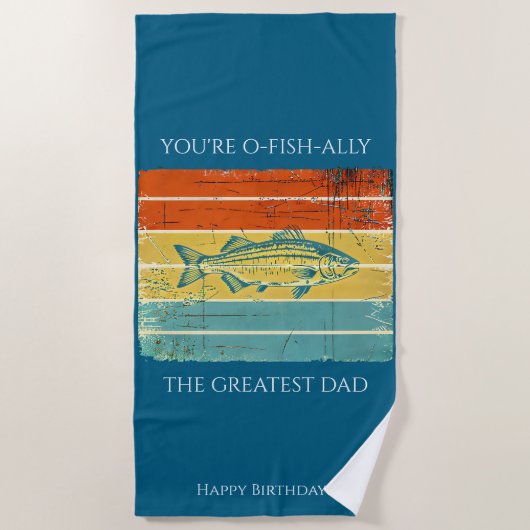 パパパーソナライズされたビーチタオル ビーチタオル (正面)