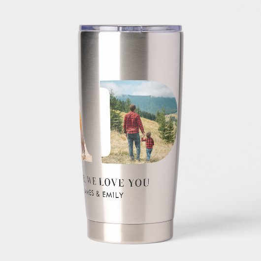 パパパーソナライズされたファーザーズデイフォト 保温保冷タンブラー (背面)