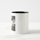 パパパーソナライズされたベビー名と年の写真のマグカップ ツートーンマグカップ (中央)