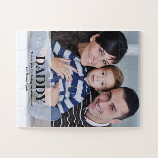パパパーソナライズされた写真お父さんの日ギフトアイディア ジグソーパズル (横)