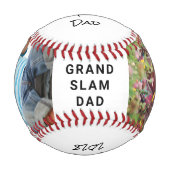 パパパーソナライズされた写真 野球ボール (正面)