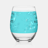 パパパーソナライズされた引用文父の日ターコイズ ステムなしワイングラス (右)