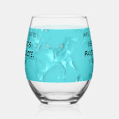 パパパーソナライズされた引用文父の日ターコイズ ステムなしワイングラス (左)