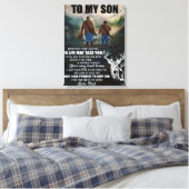 パパパーソナライズされた毛布から息子への手紙 キャンバスプリント (インサイチュ (寝室))
