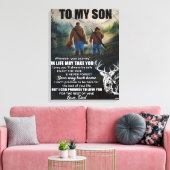 パパパーソナライズされた毛布から息子への手紙 キャンバスプリント (インサイチュ (リビング))