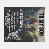 パパパーソナライズされた毛布から息子への手紙 フリースブランケット (正面(横))