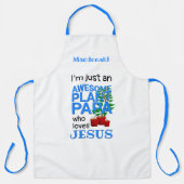 パパパーソナライズされた素晴らしーはイエスを愛する エプロン (正面)