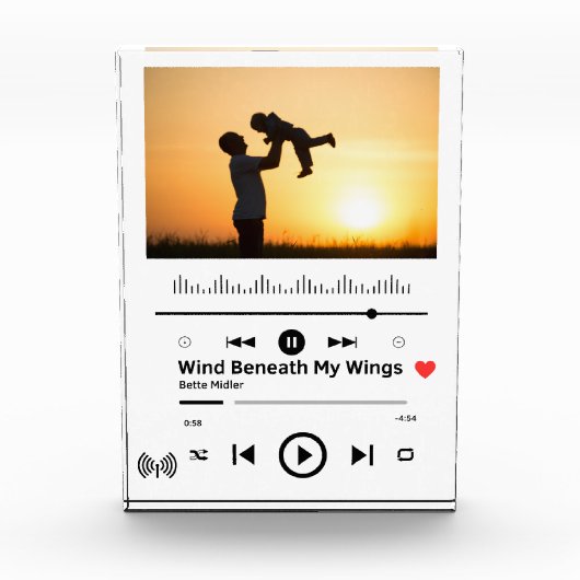 パパパーソナライズされた(PHOTO BLOCK) – 音楽ギフト フォトブロック (正面)