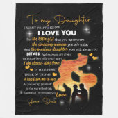 パパパーソナライズされたBからの娘への手紙 フリースブランケット (正面)