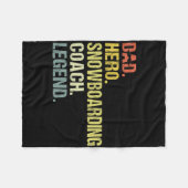 パパヒーロースノーボーディングコーチスおもしろいノーボーディングコーア フリースブランケット (正面(横))