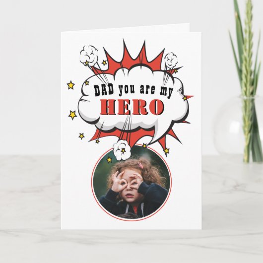 パパヒーロースーパーヒーロースピーチバブルファーザーズデー カード (正面)