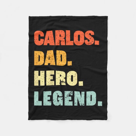 パパヒーローレジェンドパーソナライズされた名前をカスタムするファーザーズD フリースブランケット (正面)