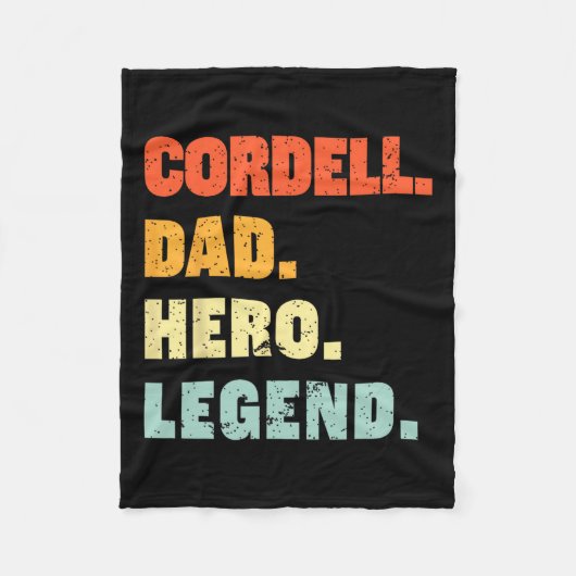 パパヒーローレジェンドパーソナライズされた名前をカスタムするファーザーズD フリースブランケット (正面)
