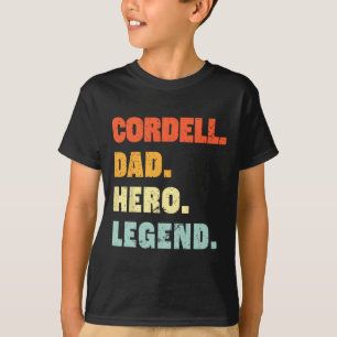パパヒーローレジェンドパーソナライズされた名前をカスタムするファーザーズD Tシャツ