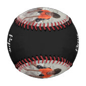 パパヒーロー孫の写真記念パーソナライズされた日 野球ボール (裏面)