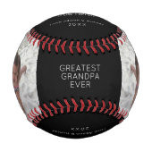 パパヒーロー孫の写真記念パーソナライズされた日 野球ボール (正面)