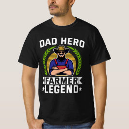 パパヒーロー農家レジェンドファーザーズデイ農業 Tシャツ