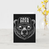 パパビール - 面白いパパのクマの飲酒ユーモア カード (黄色い花)