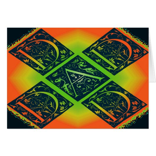 パパファンシータイポグラフィパターンブラック&オレンジ (正面横)