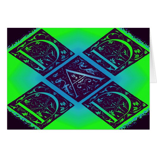 パパファンシー文字グリーンブルー背景 (正面横)