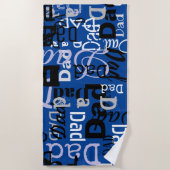 パパファーザーズデイギフトビーチゴルフタオルブルー ビーチタオル (正面)