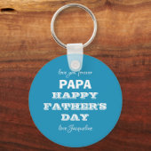 パパファーザーズデイパダディーキーチェパーソナライズされたーン キーホルダー (正面)
